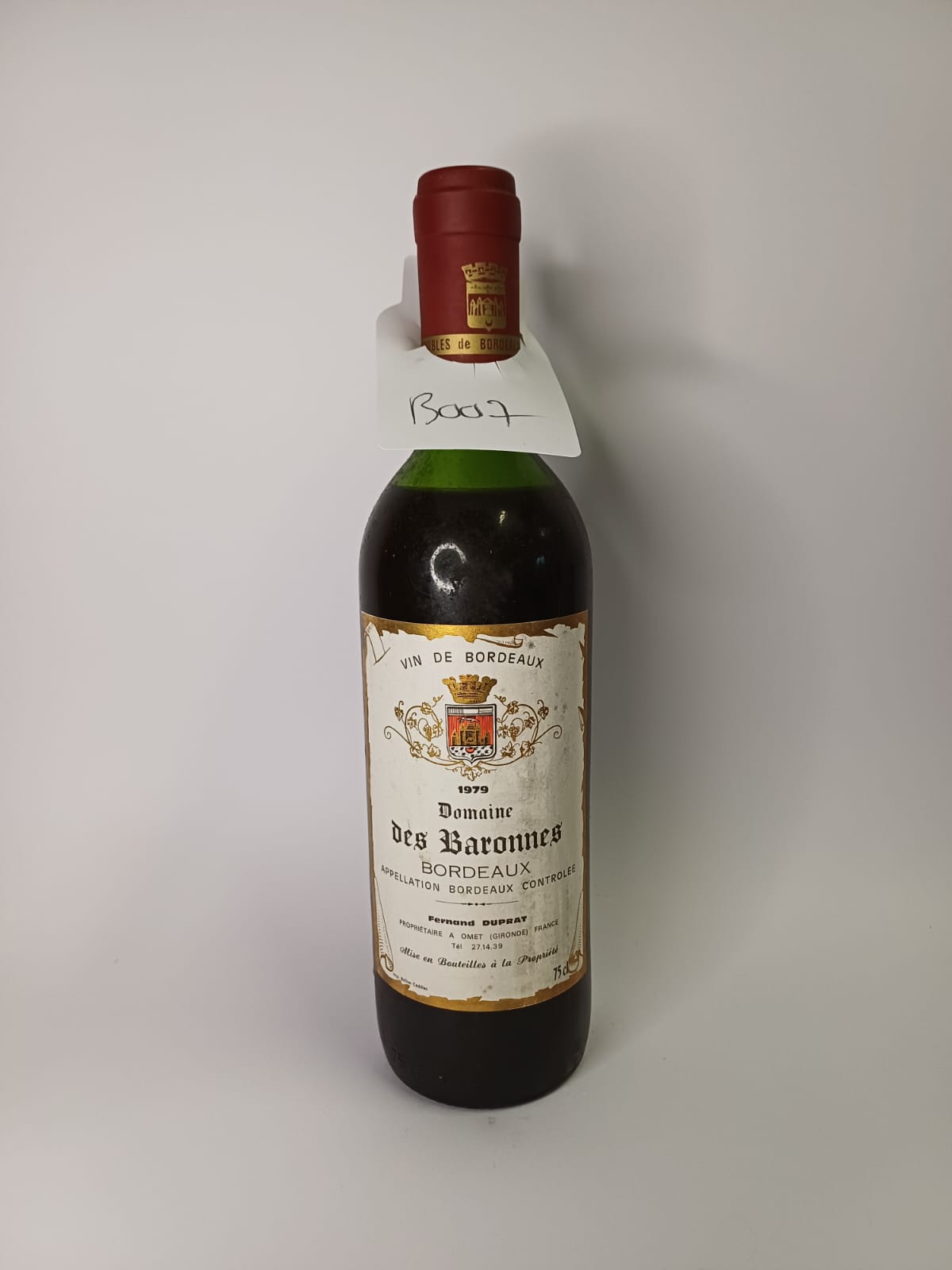 Bouteille de vin Bordeaux 1979 – Domaine des Baronnes Vinaé