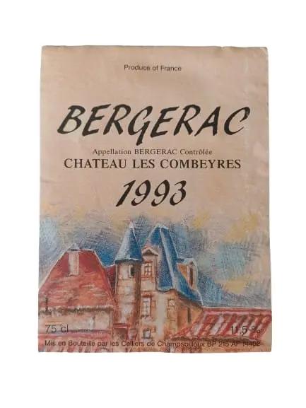 Étiquette Château Les Combeyres 1993 (Bergerac) Vinaé