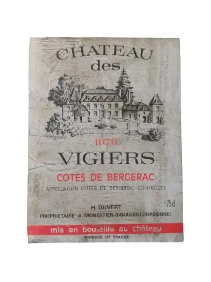 Étiquette Château des Vigiers 1979 (Côtes de Bergerac) Vinaé