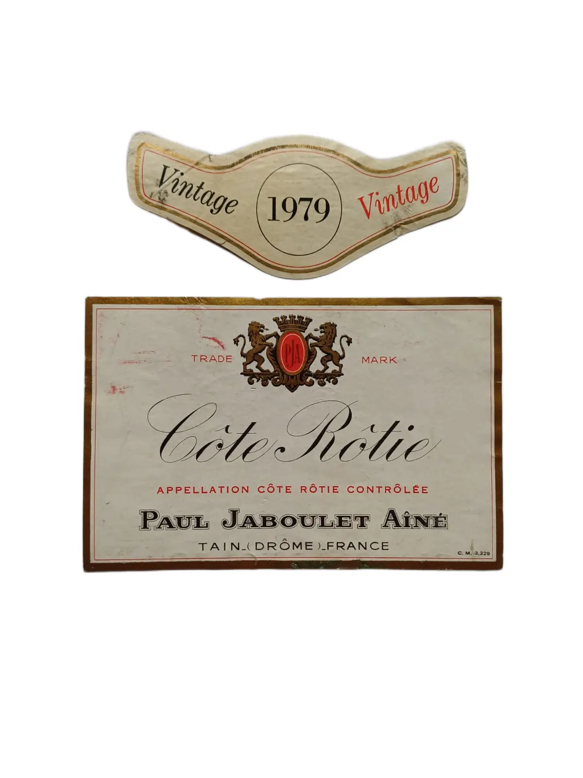 Étiquette vin Côte-Rôtie 1979 – Paul Jaboulet Ainé Vinaé