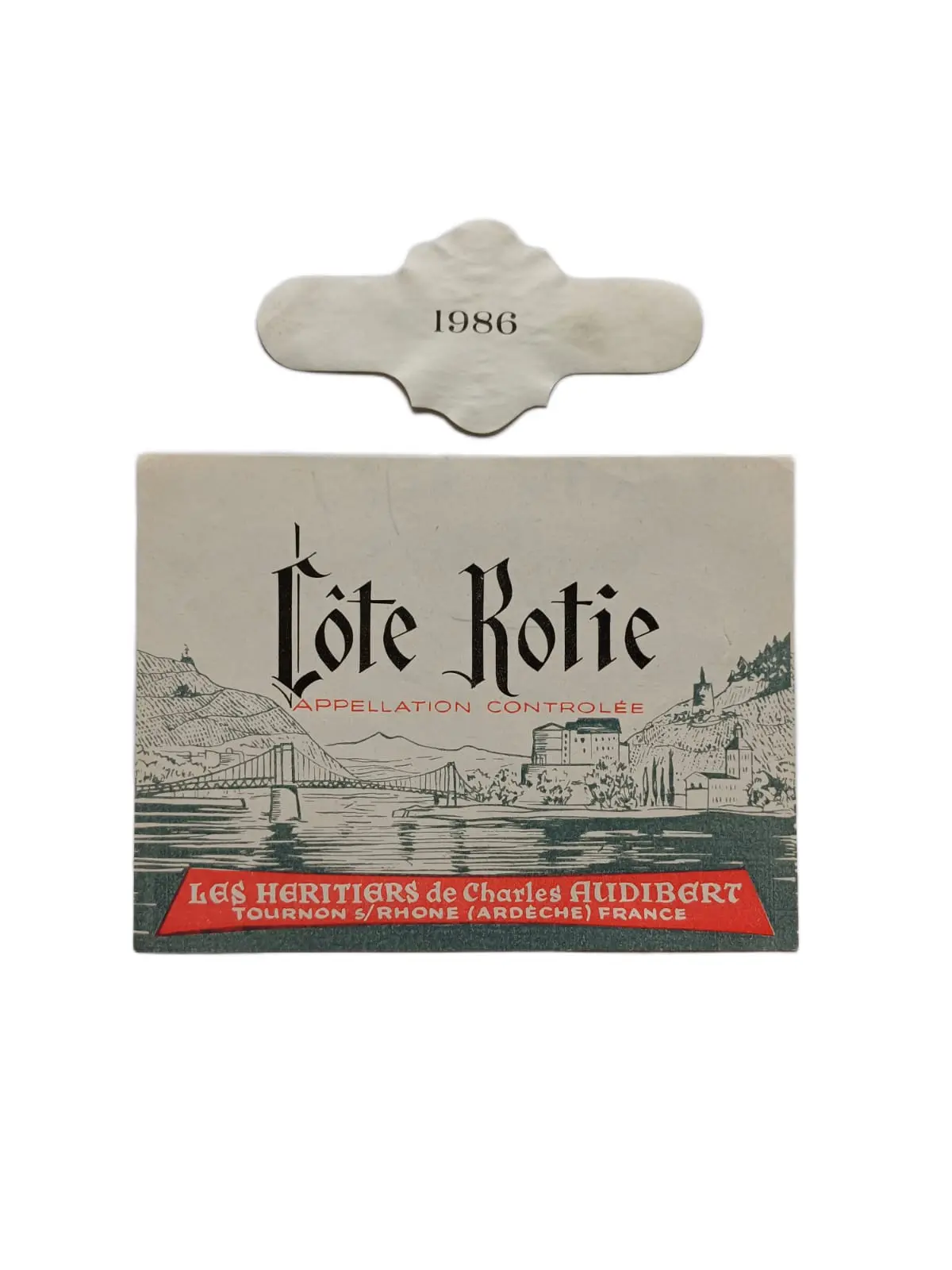 Étiquette vin Côte-Rôtie 1986 – Héritiers C.Audibert Vinaé