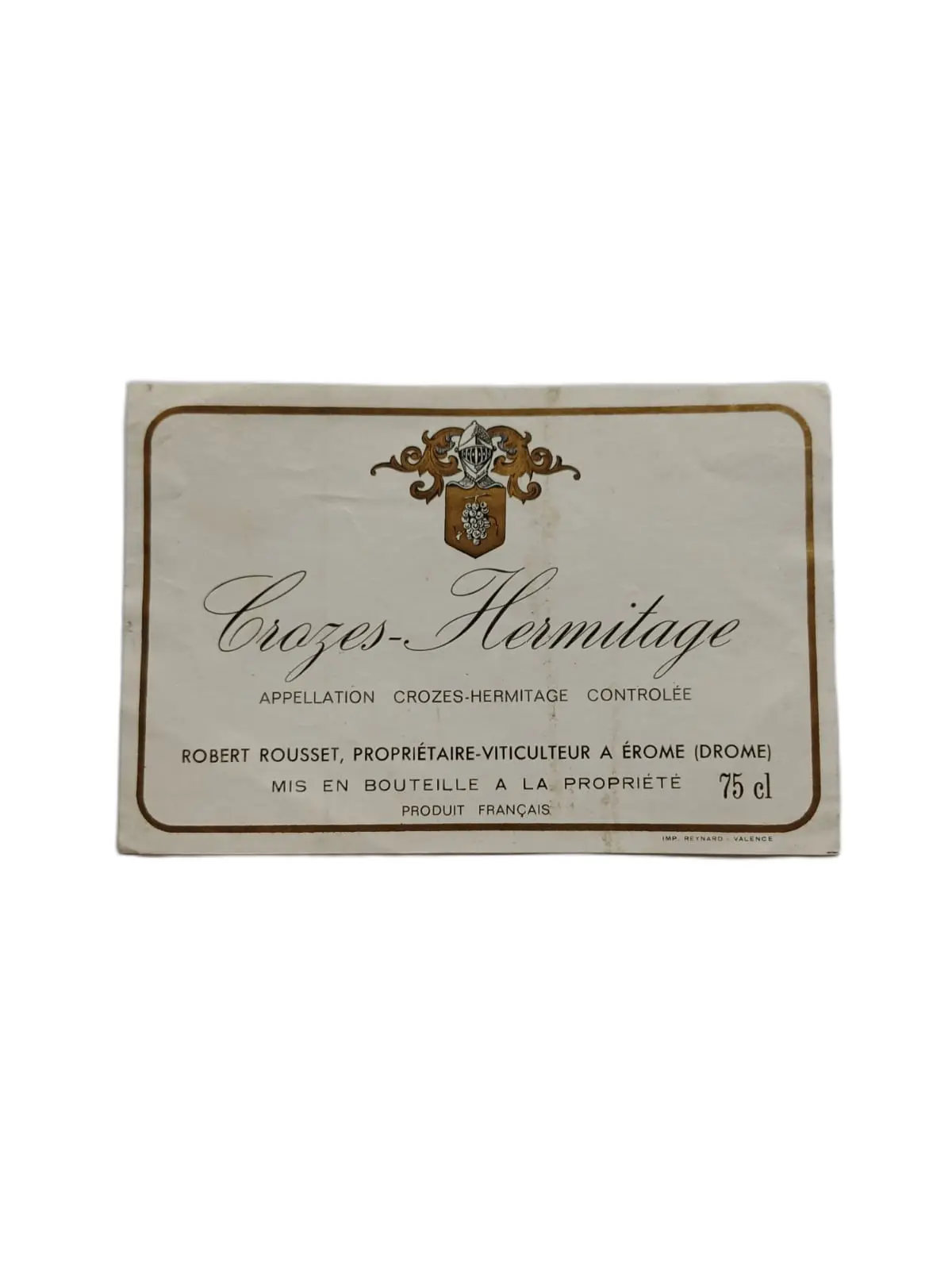 Étiquette vin Crozes-Hermitage – Robert Rousset Vinaé
