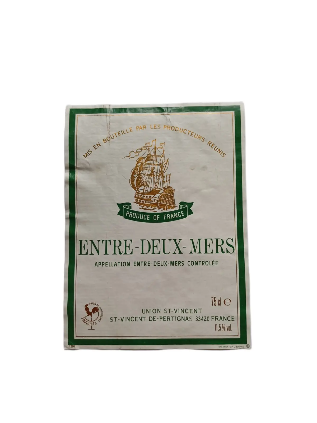 Étiquette vin Entre-Deux-Mers – Union st-vincent Vinaé