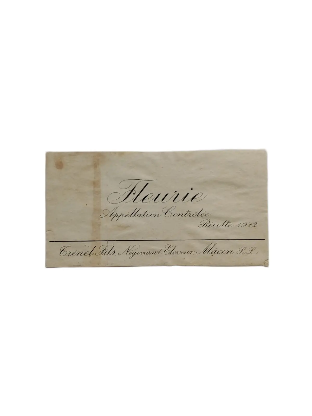 Étiquette vin Fleurie 1972 – Crénel Fils Vinaé