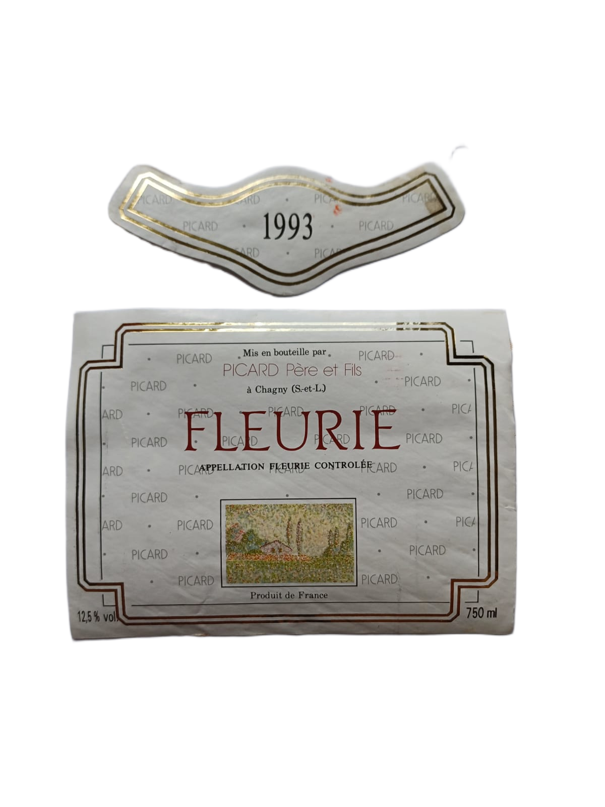 Étiquette vin Fleurie 1993 – Picard Père et fils Vinaé