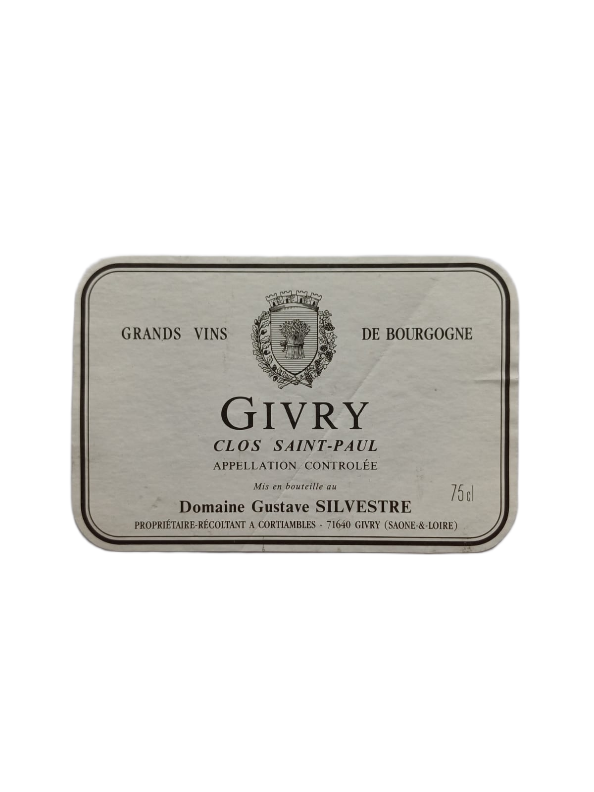 Étiquette vin Givry – Gustave Silvestre Vinaé