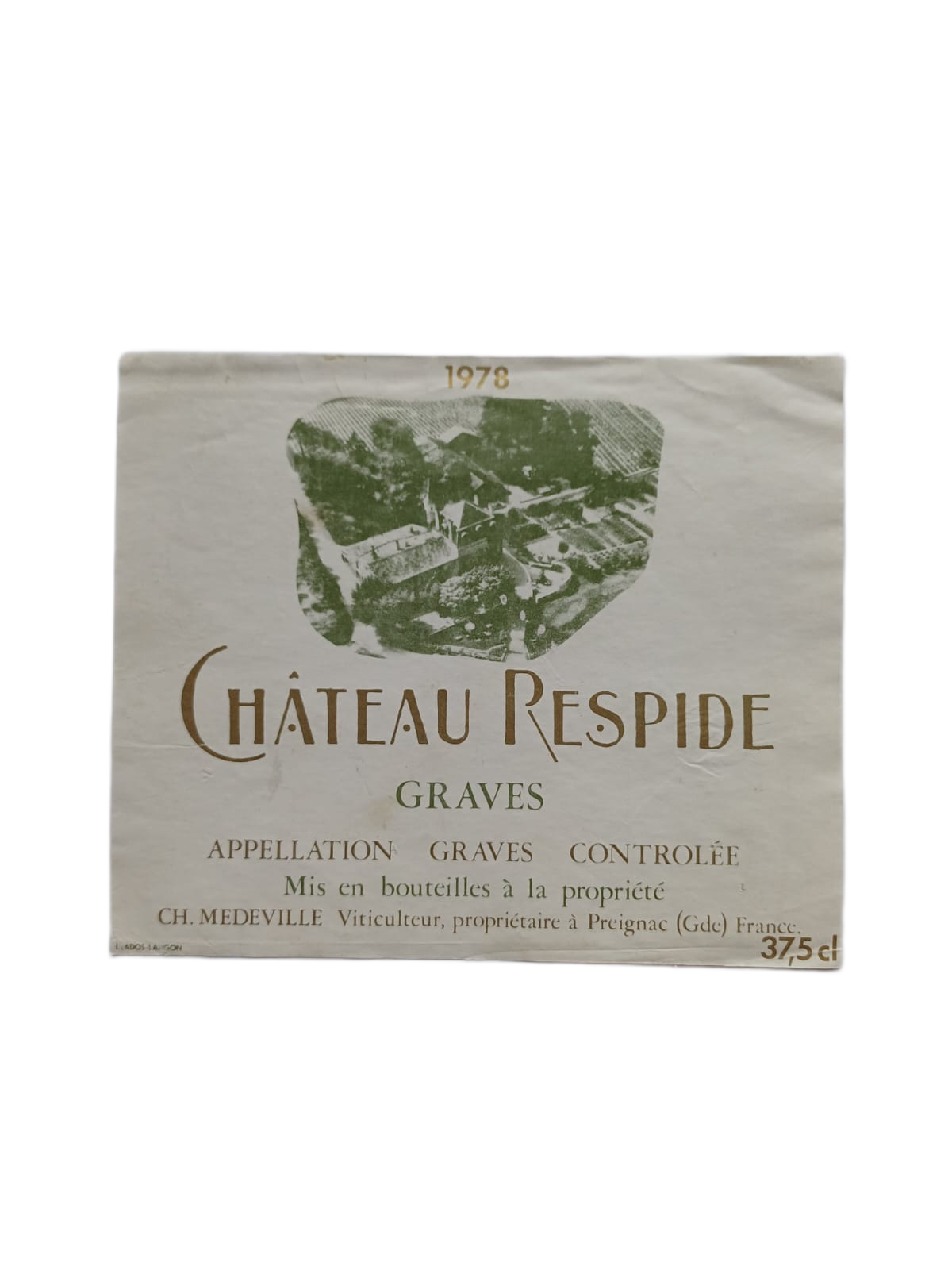 Étiquette vin Graves 1978 – Château Respide Vinaé