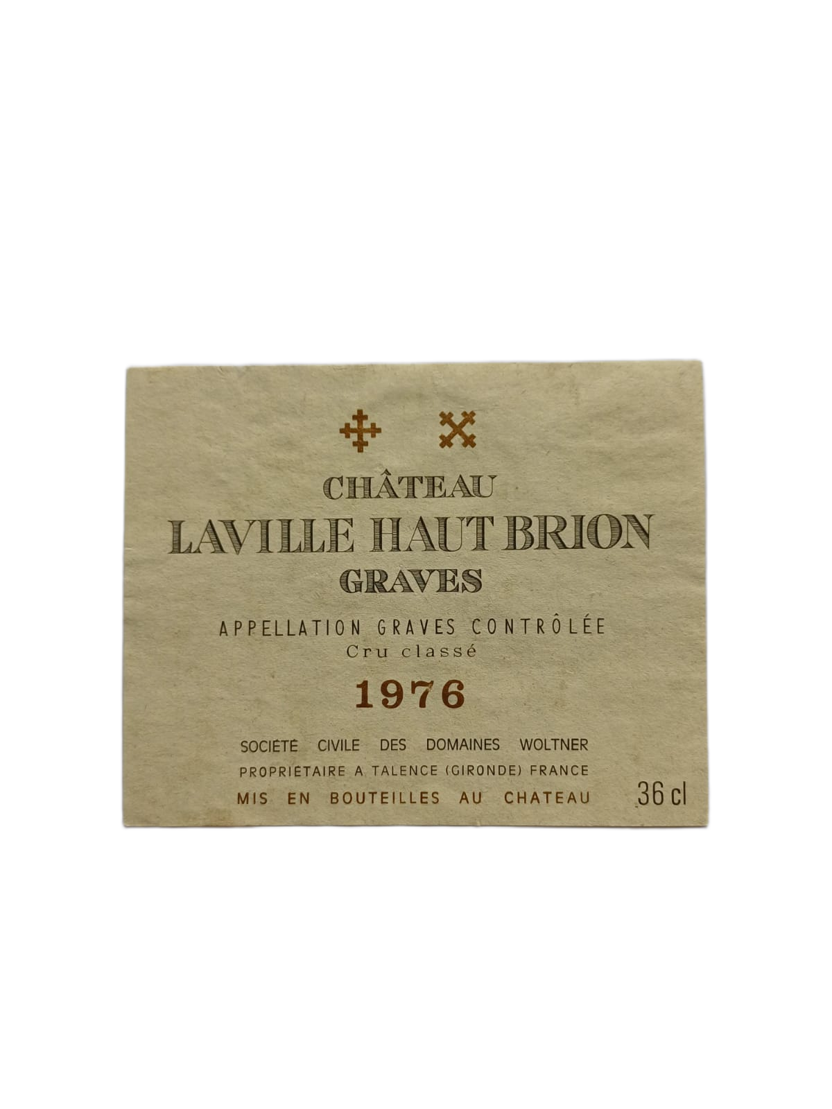 Étiquette vin Graves 1976 – Château Laville Haut Brion Vinaé