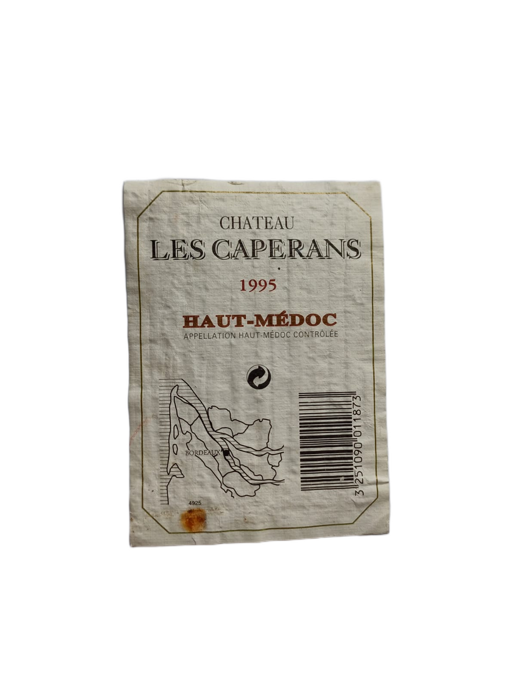 Étiquette vin Haut-Médoc 1995 – Château Les Caperans Vinaé