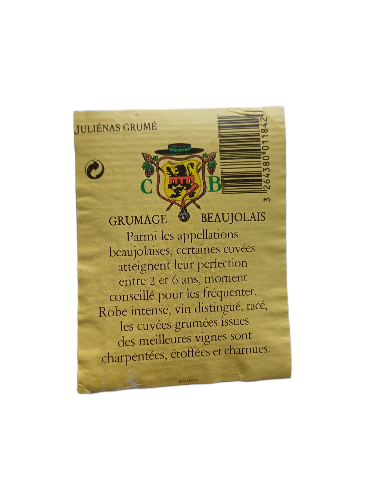 Étiquette vin Juliénas 1994 – Compagnons du Beaujolais Vinaé