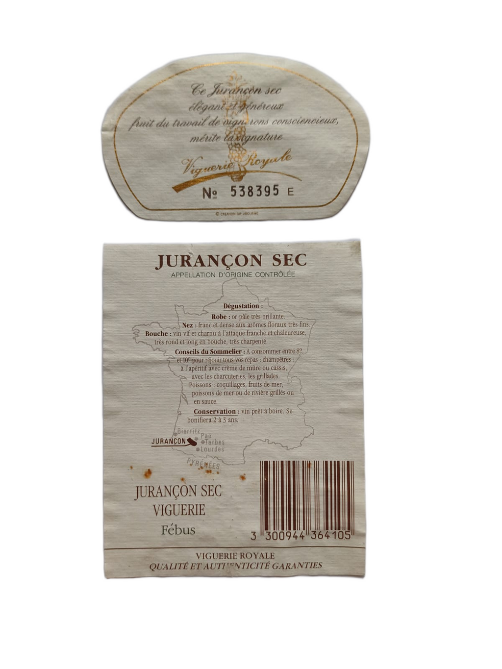 Étiquette vin Jurançon – Cave de gan Vinaé
