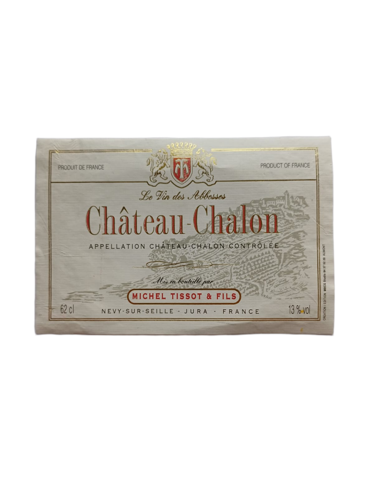 Étiquette vin Château-Chalon – Michel Tissot & fils Vinaé