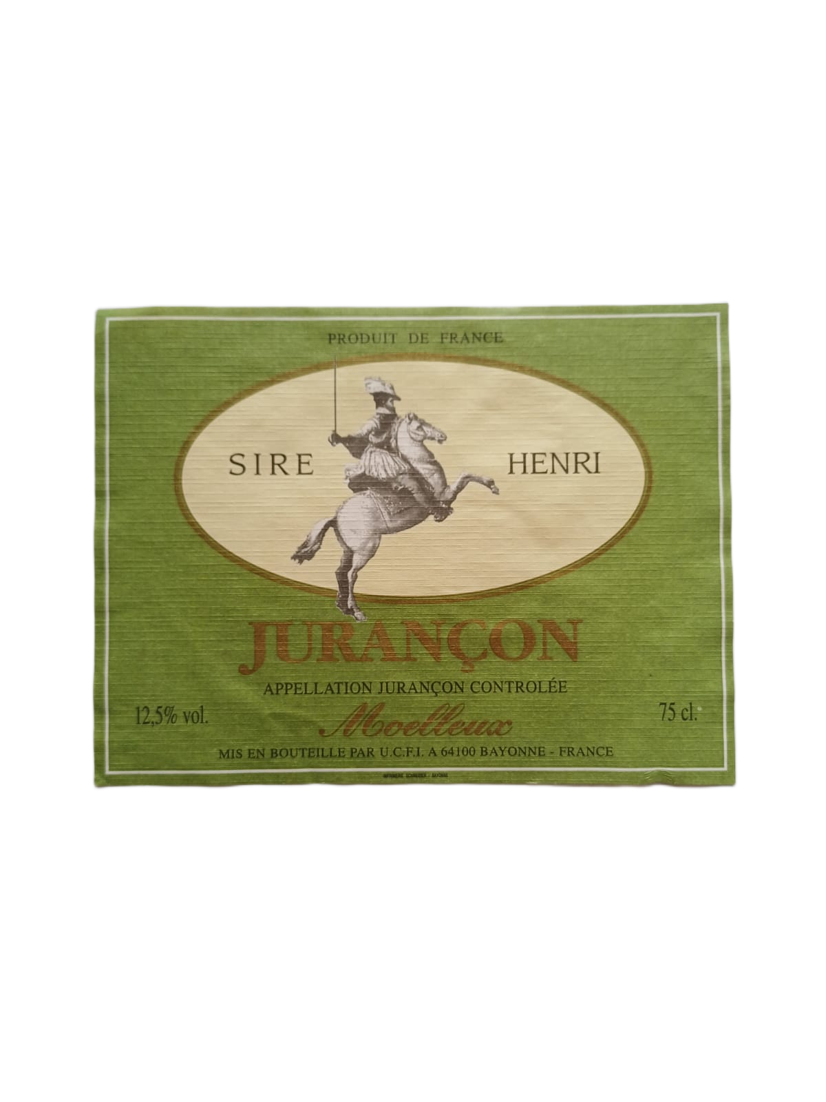 Étiquette vin Jurançon – Sire Henri Vinaé