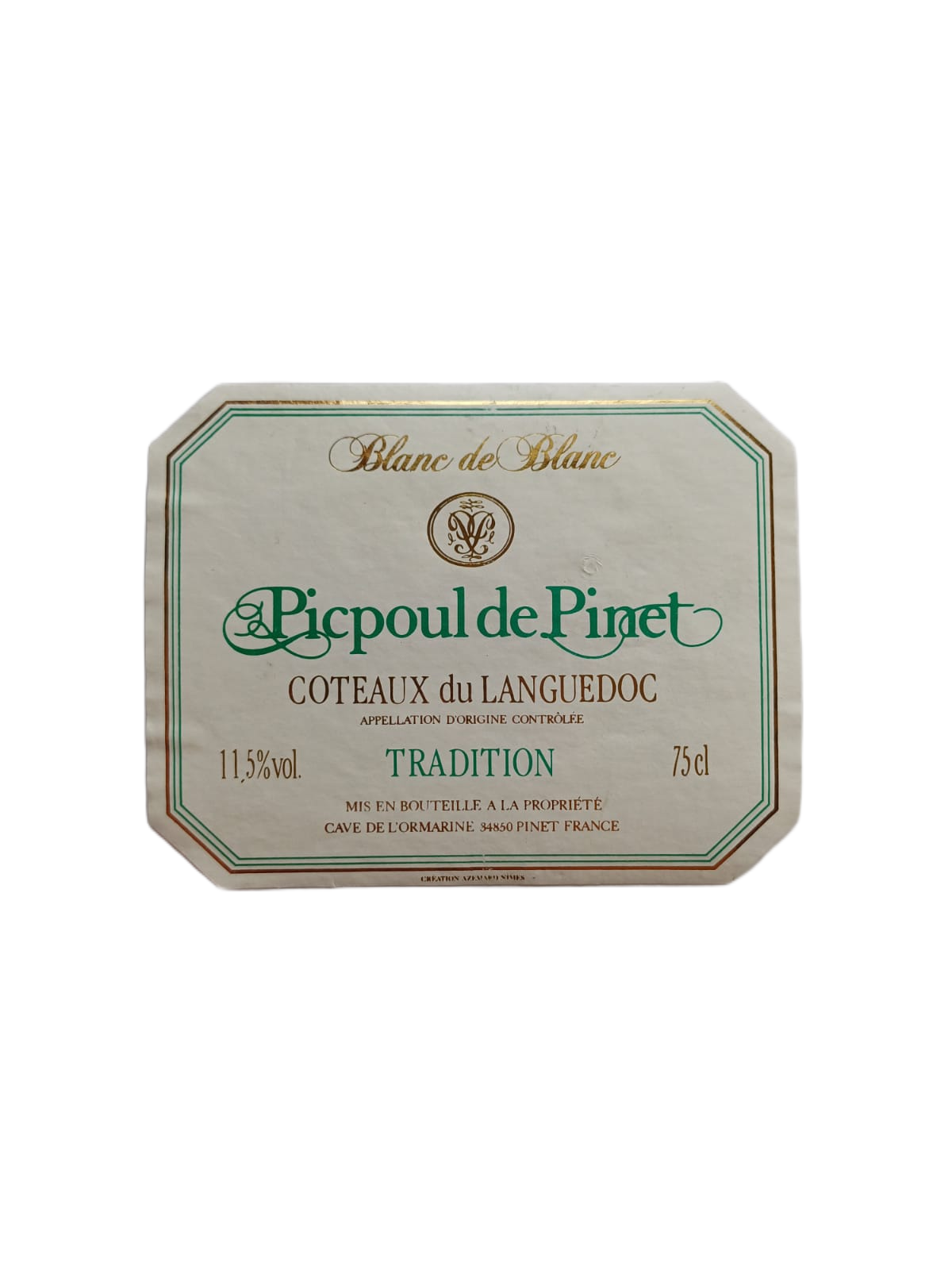 Étiquette vin Languedoc – Picpoul de pinet Vinaé