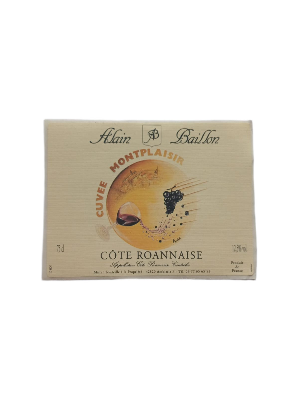 Étiquette Côte vin Roannaise – Alain Baillon Vinaé