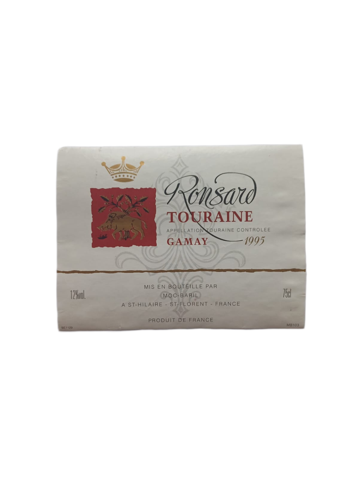 Étiquette vin Loire 1995 – Ronsard Vinaé