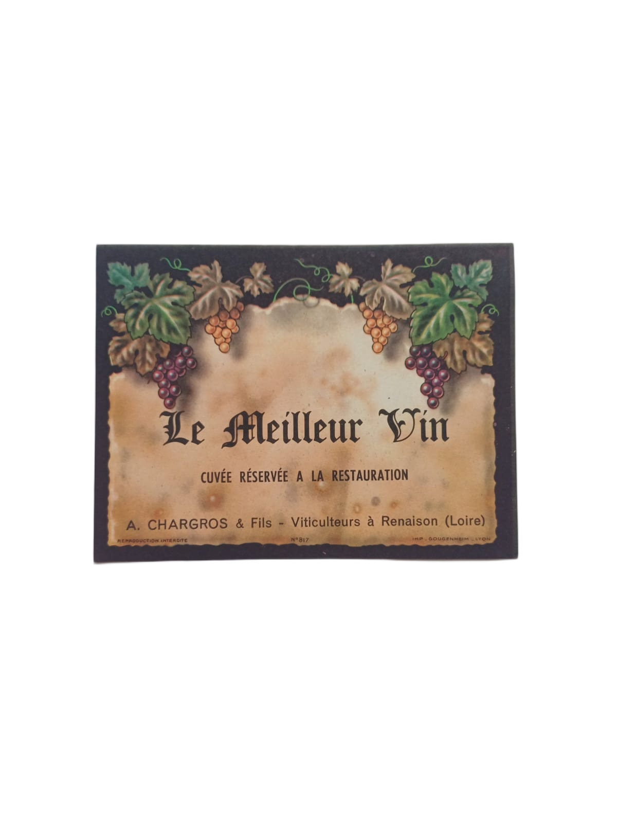 Étiquette vin Loire – A. Chargros Vinaé