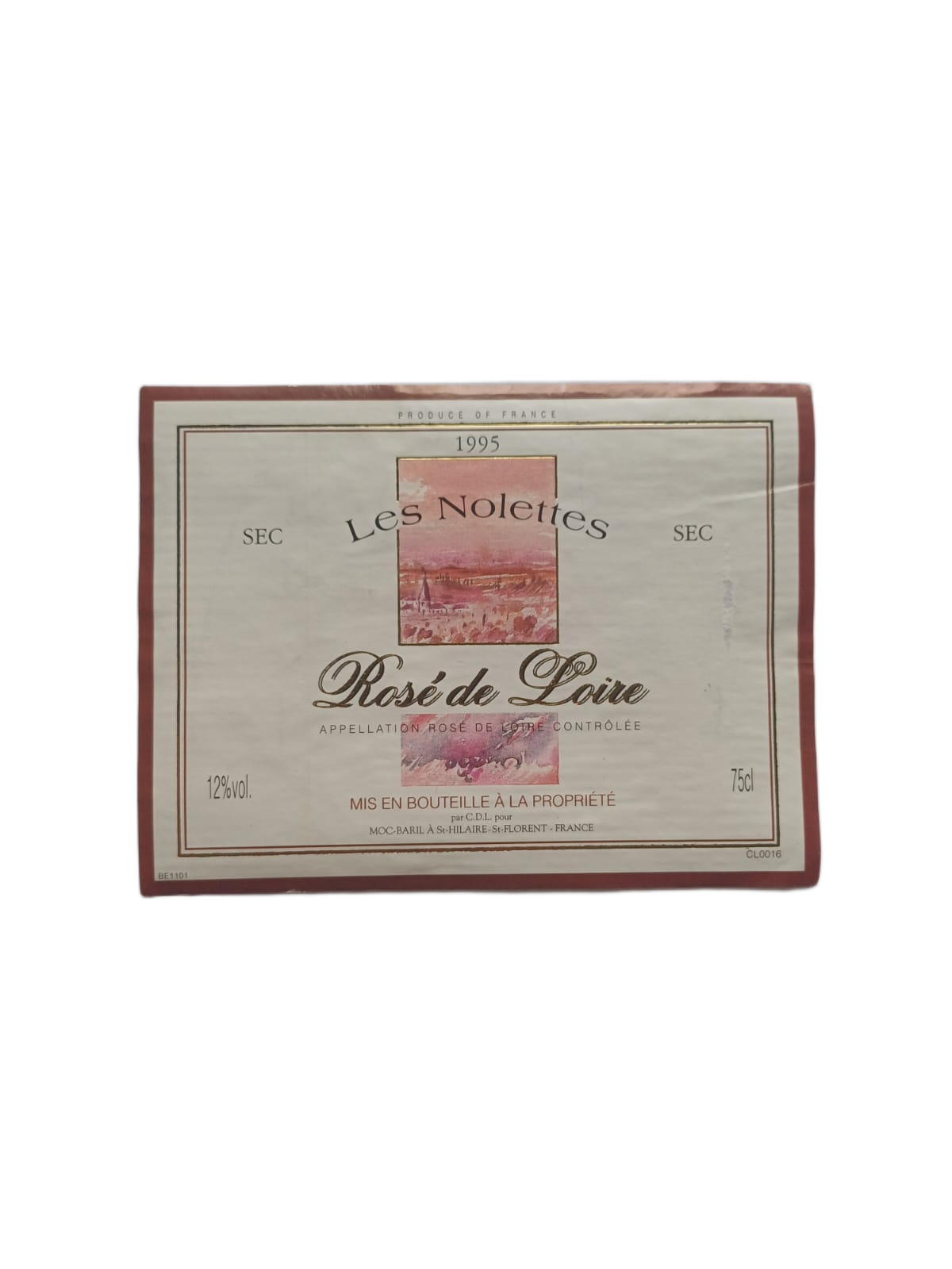 Étiquette vin Loire 1995 – Les Nolettes Vinaé