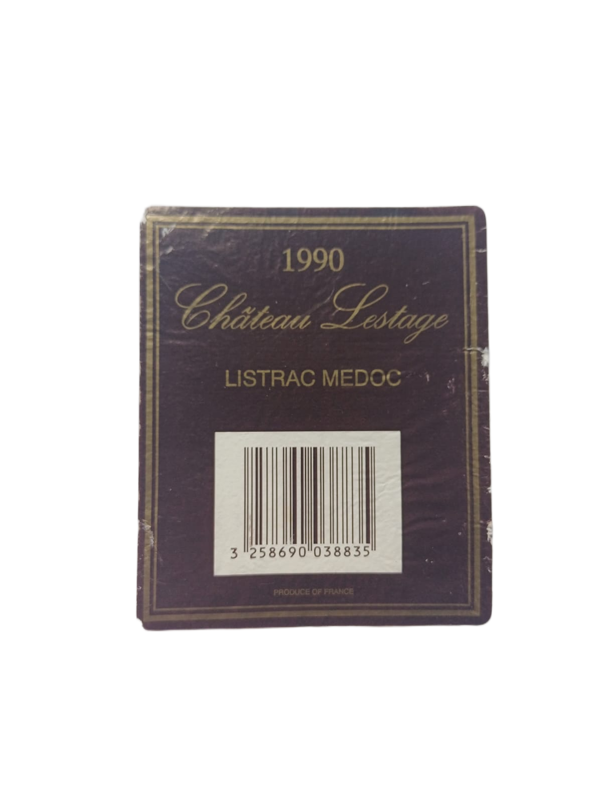 Étiquette vin Listrac Médoc 1990 – Château Lestage Vinaé