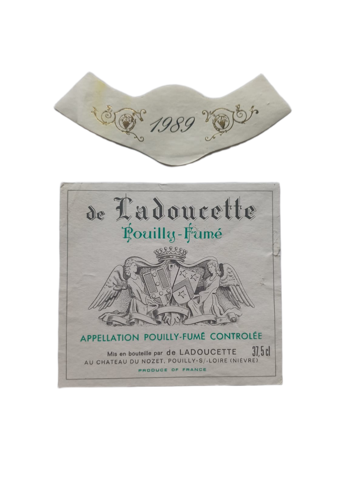 Étiquette vin Pouilly-Fumé 1989 – De Ladoucette Vinaé