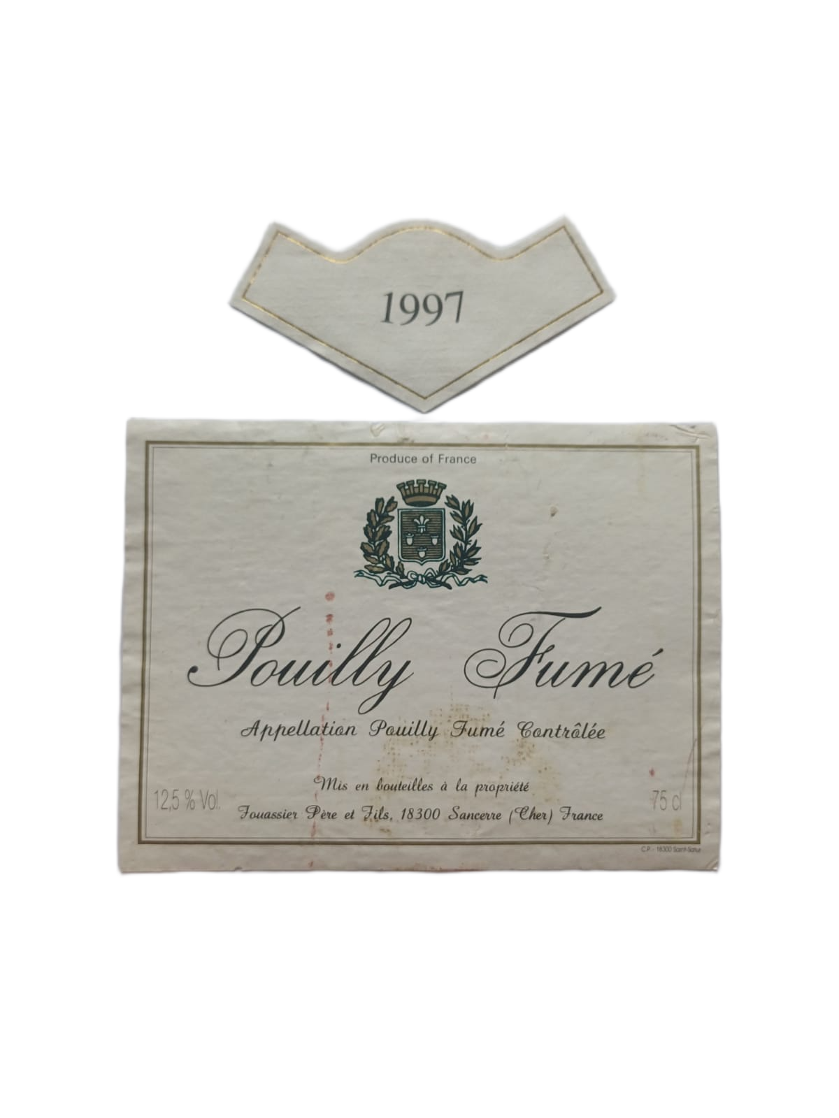 Étiquette vin Pouilly Fumé 1997 – Jouassier Père & fils Vinaé