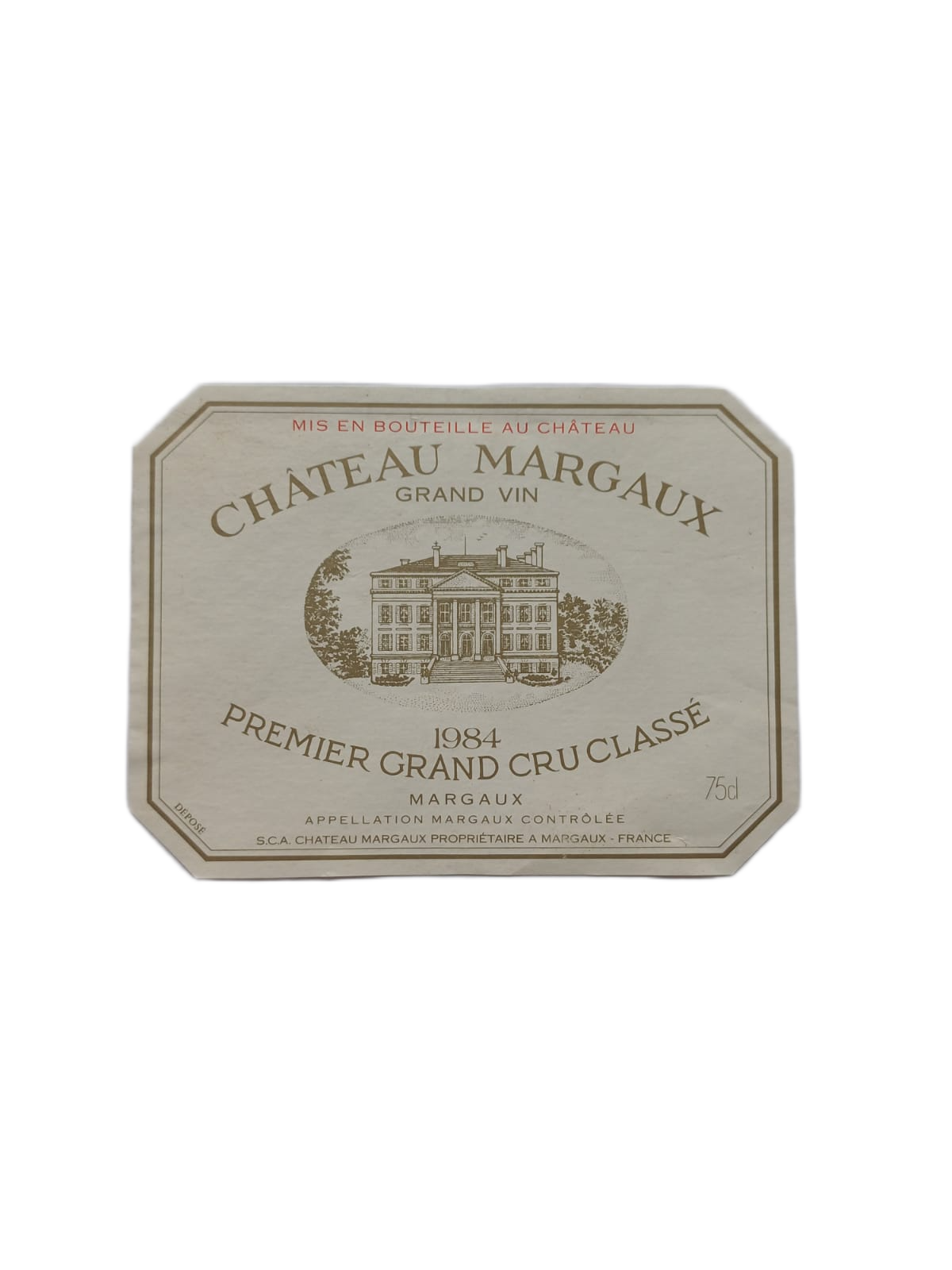 Étiquette vin Château Margaux 1984 – Premier Grand Cru Classé Vinaé