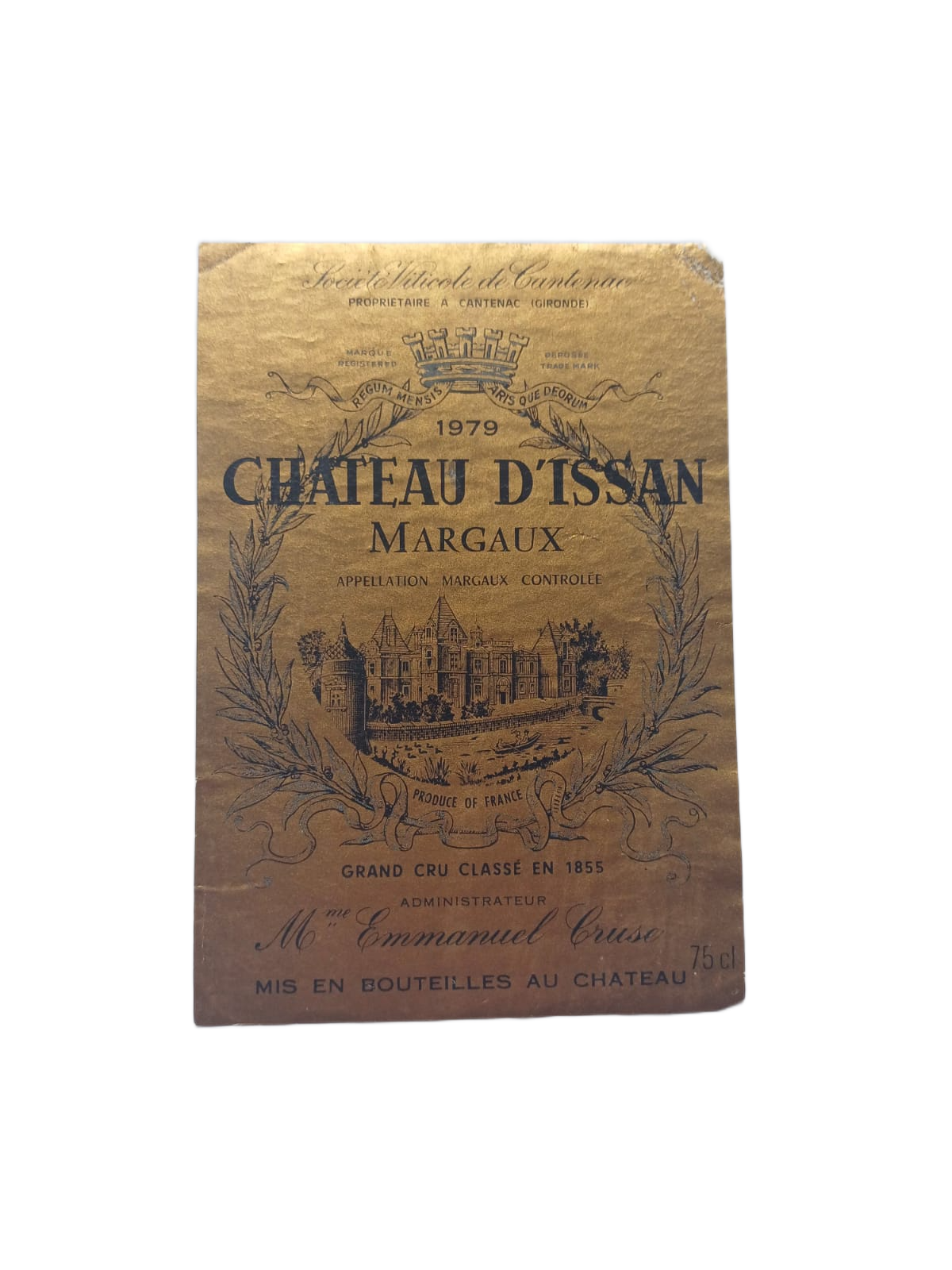 Étiquette vin Margaux 1979 –  Château d'Issan Vinaé