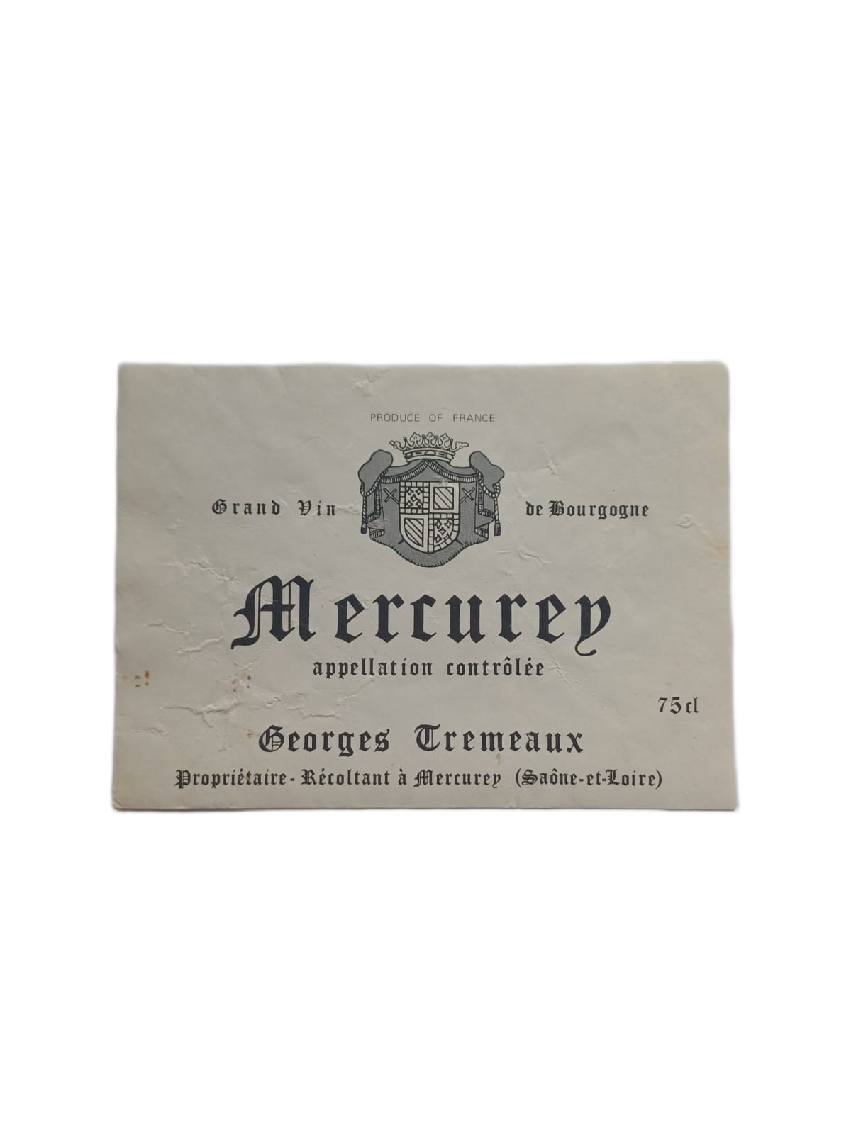 Étiquette vin Mercurey – Georges Cremeaux Vinaé