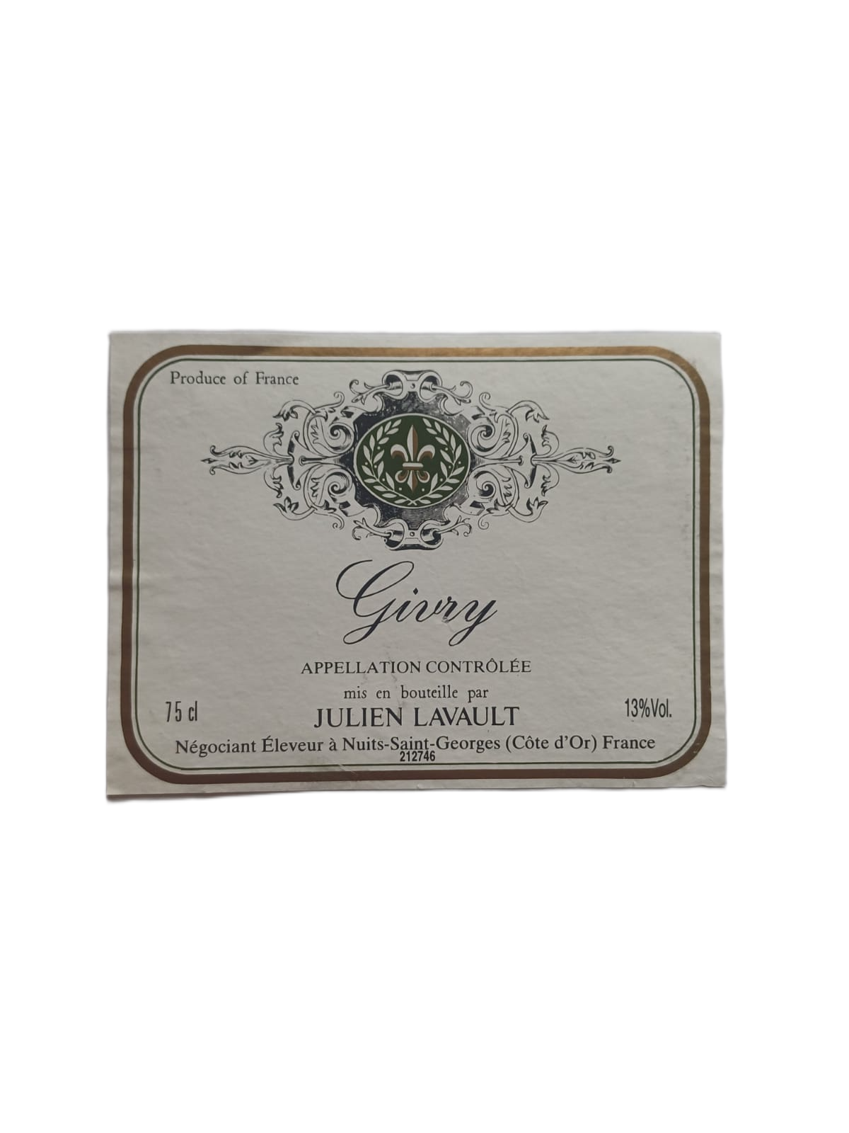 Étiquette vin Givry – Julien Lavault Vinaé