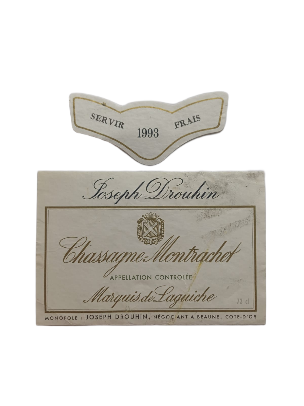 Étiquette vin Chassagne-Montrachet 1993 – Joseph Drouhin Vinaé
