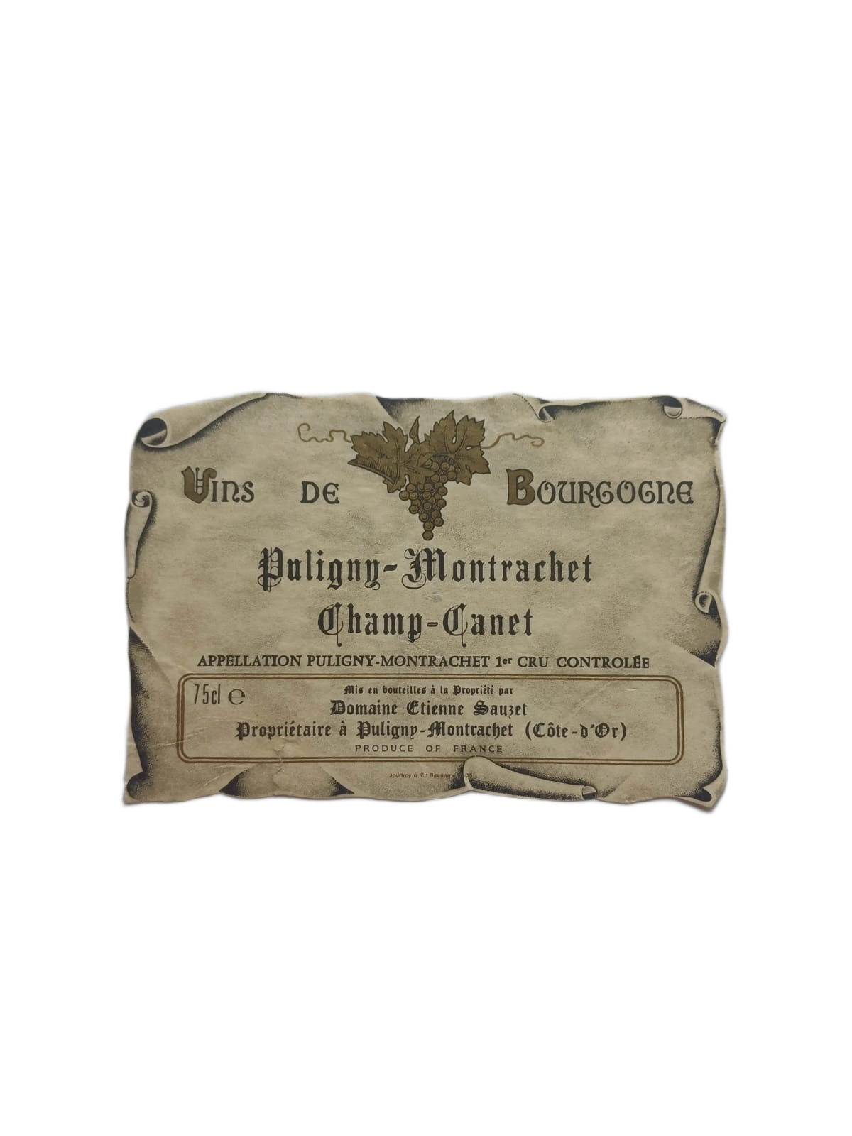 Étiquette vin Puligny-Montrachet – Etienne Sauzet Vinaé