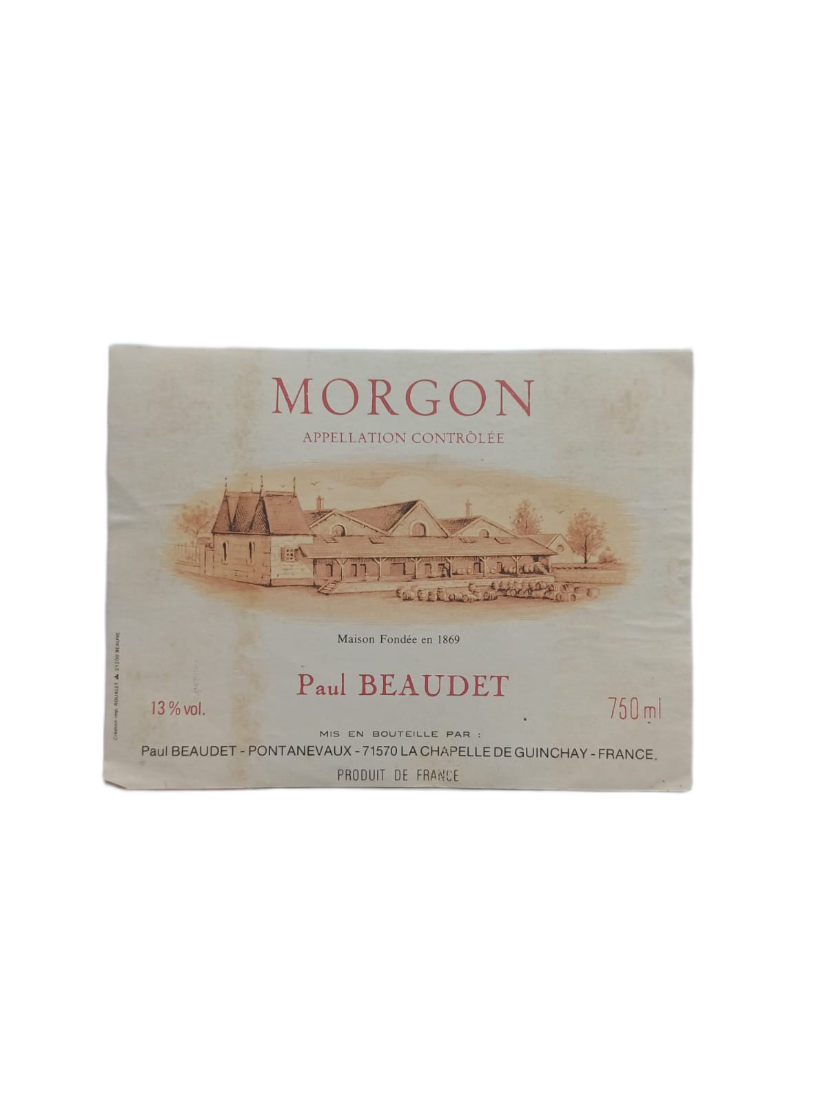 Étiquette vin Morgon – Paul Beaudet Vinaé