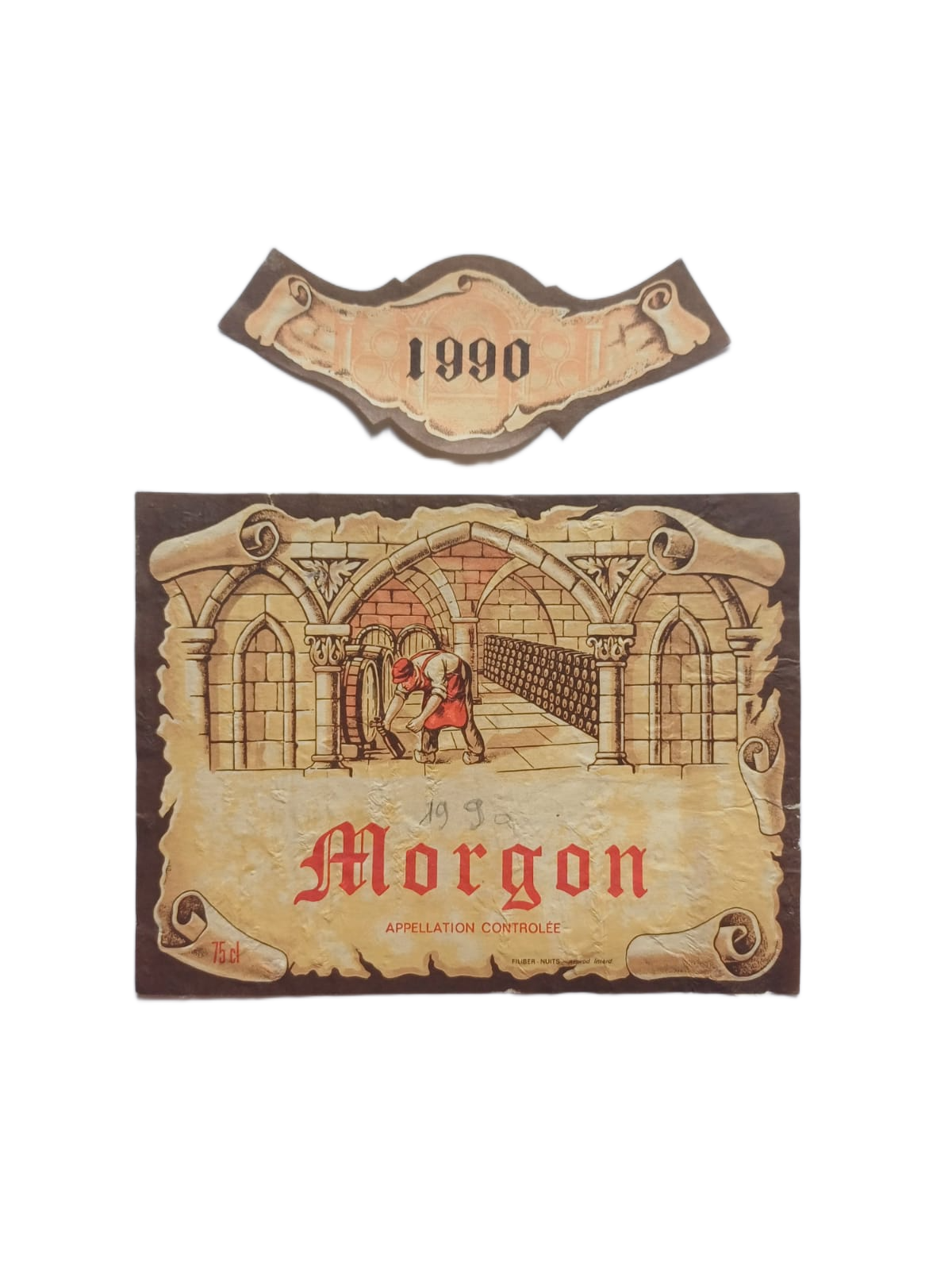 Étiquette vin Morgon 1990 – Filiber Vinaé