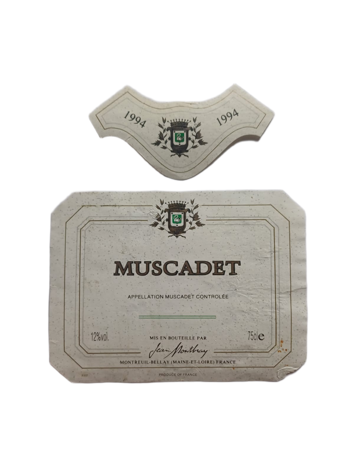 Étiquette vin Muscadet 1994 – Jean Montbray Vinaé