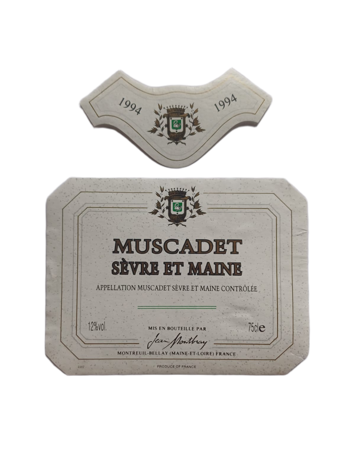 Étiquette vin Muscadet 1994 – Jean Montbray Vinaé