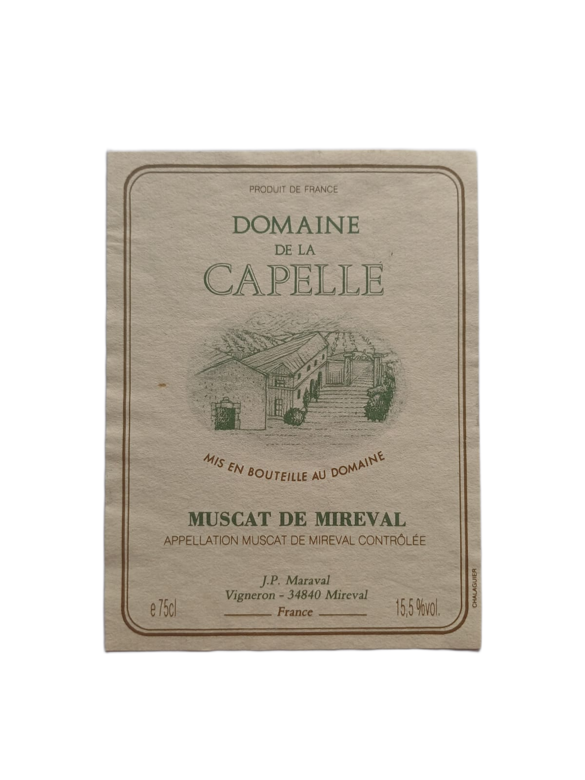 Étiquette vin Muscadet – Domaine de la Capelle Vinaé
