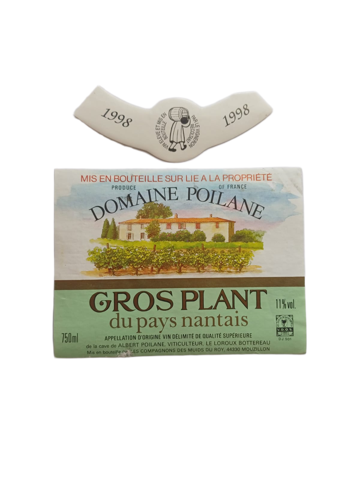 Étiquette vin Pays Nantais 1998 – Domaine Poilane Vinaé