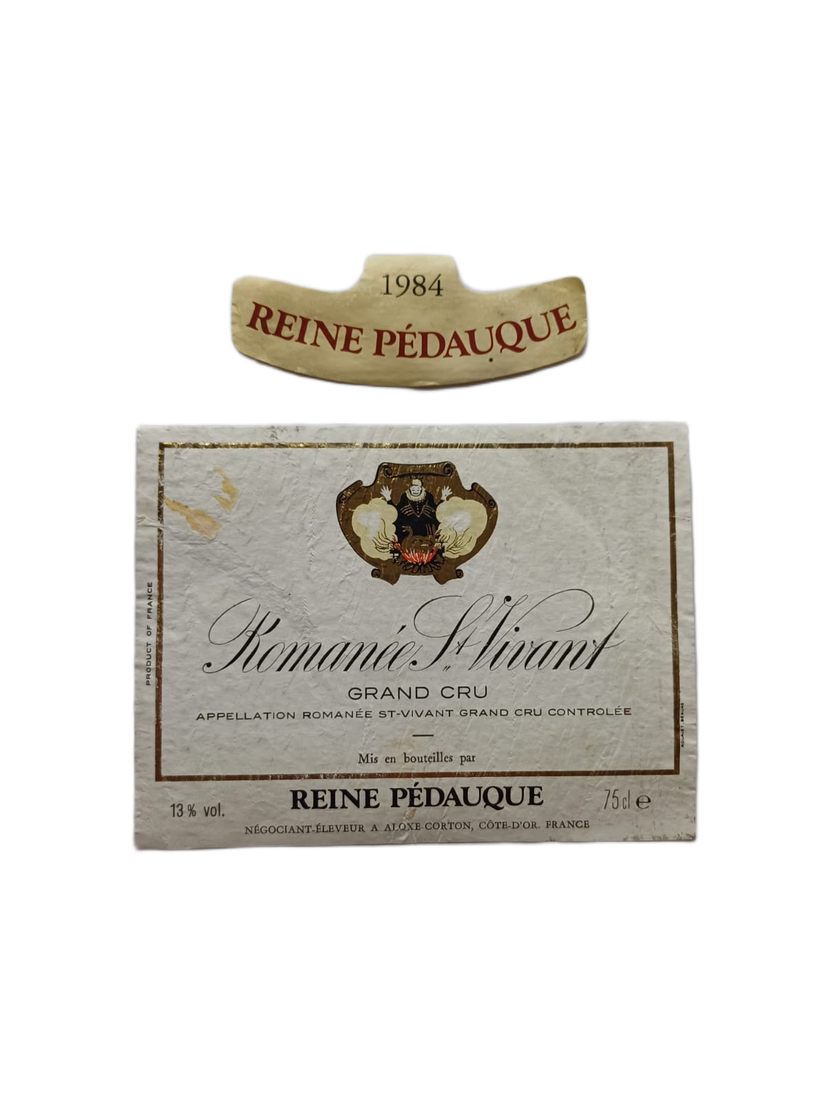 Étiquette vin Romanée St Vivant 1984 – Reine Pédauque Vinaé