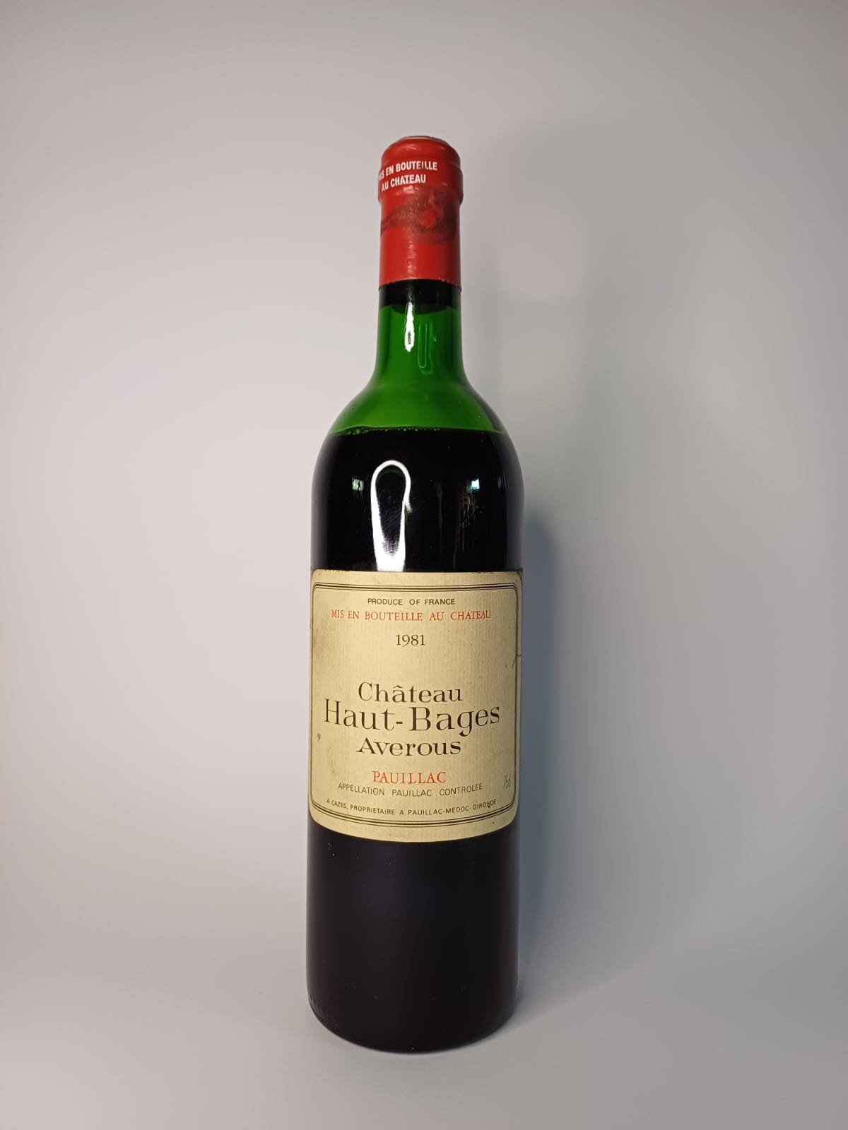 Bouteille de vin Pauillac 1981 – Château Haut-Bages Averous Vinaé