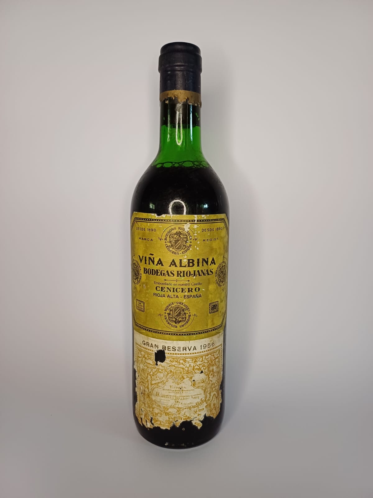 Bouteille de vin Cenicero 1956 – Bodegas Riojanas Vinaé