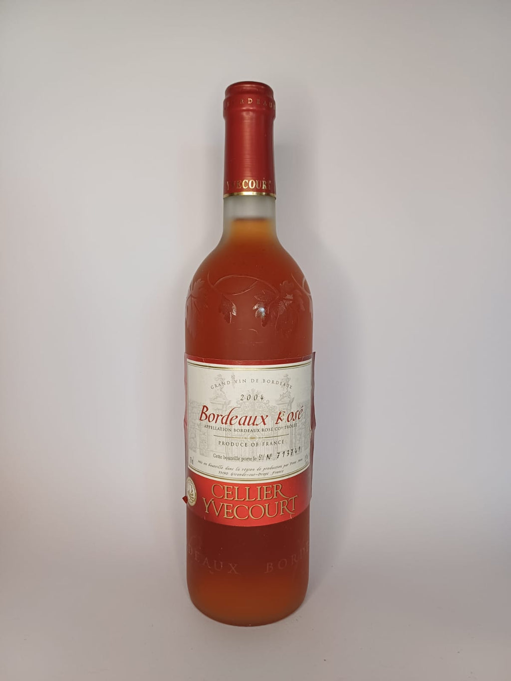 Bouteille de vin Bordeaux Rosé 2004 – Cellier Yvecourt Vinaé