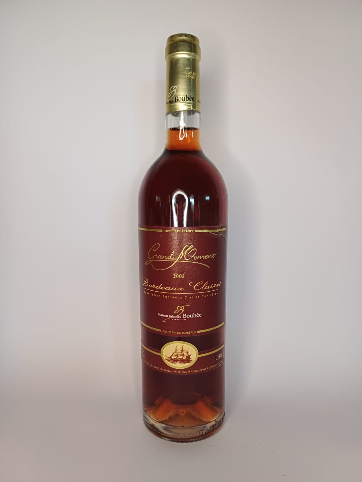 Bouteille de vin Bordeaux Clairet 2005 – Maison Johanès Boubée Vinaé