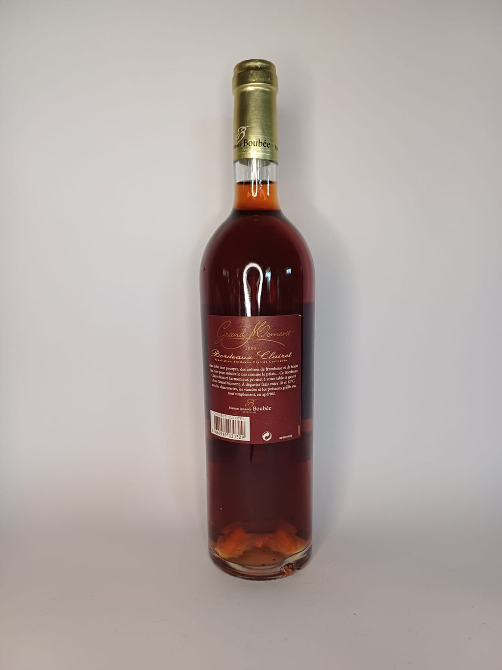 Bouteille de vin Bordeaux Clairet 2005 – Maison Johanès Boubée Vinaé