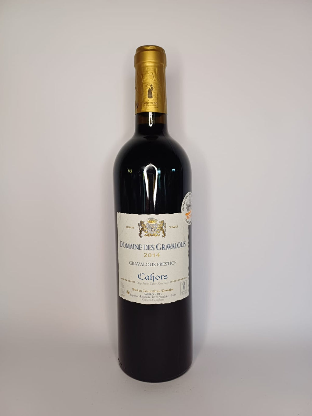 Bouteille de vin Cahors 2014 – Domaine des Gravelous Vinaé