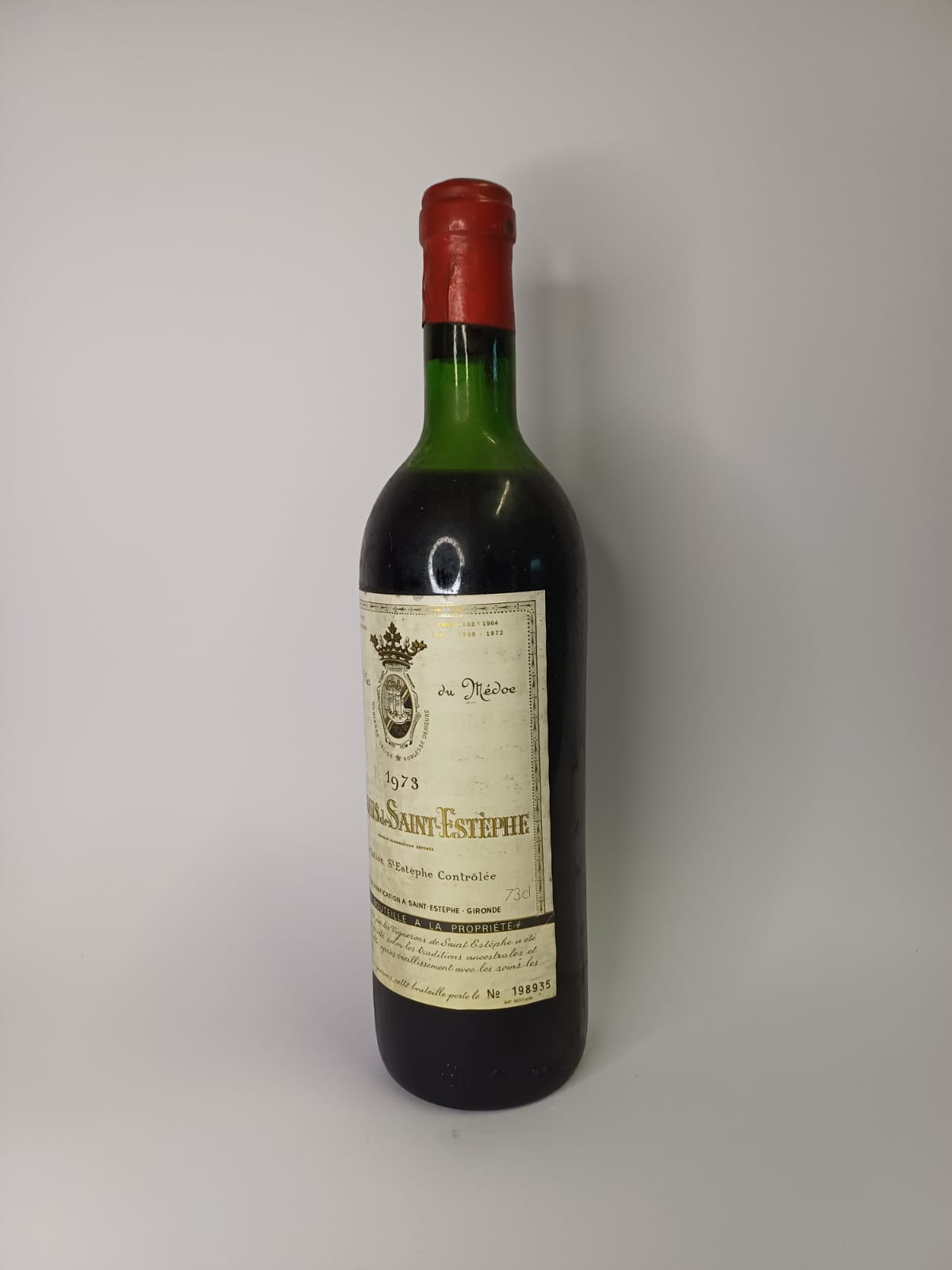 Bouteille de vin Saint-Estèphe 1973 – Marquis de Saint-Estèphe Vinaé