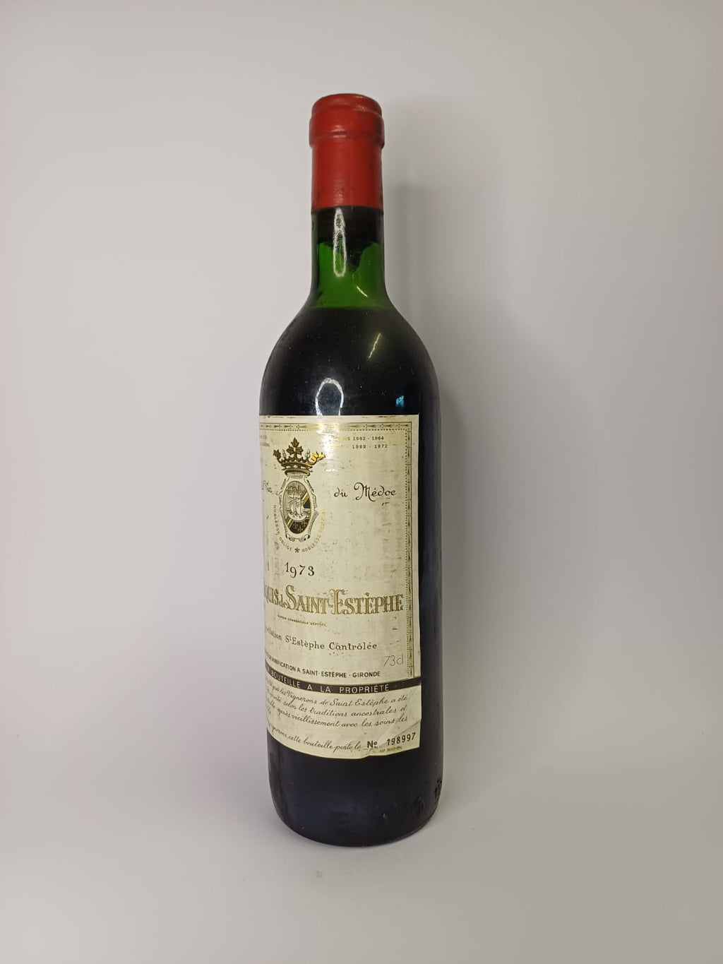 Bouteille de vin Saint-Estèphe 1973 – Marquis de Saint-Estèphe Vinaé