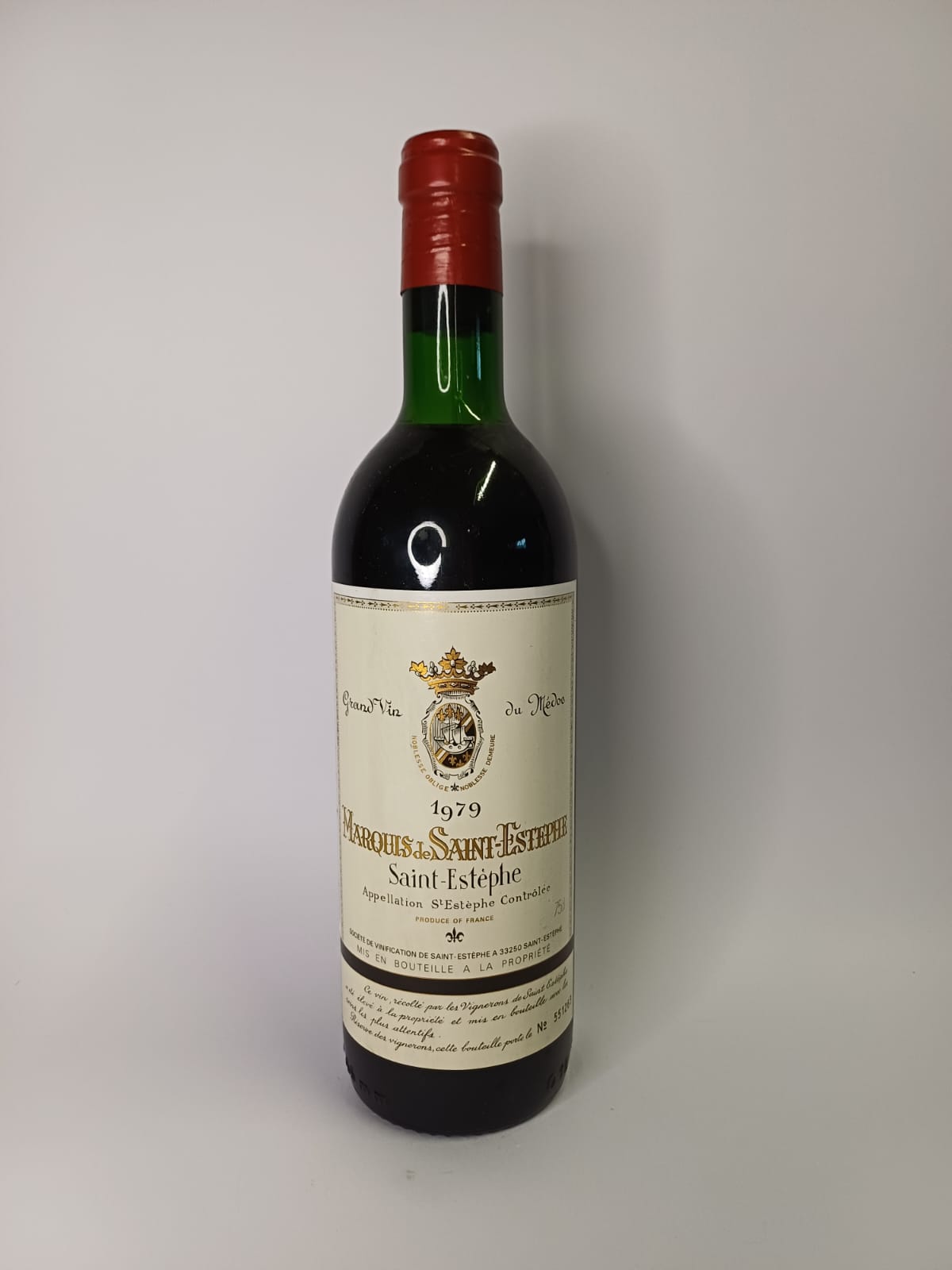 Bouteille de vin Saint-Estèphe 1979 – Marquis de Saint-Estèphe Vinaé