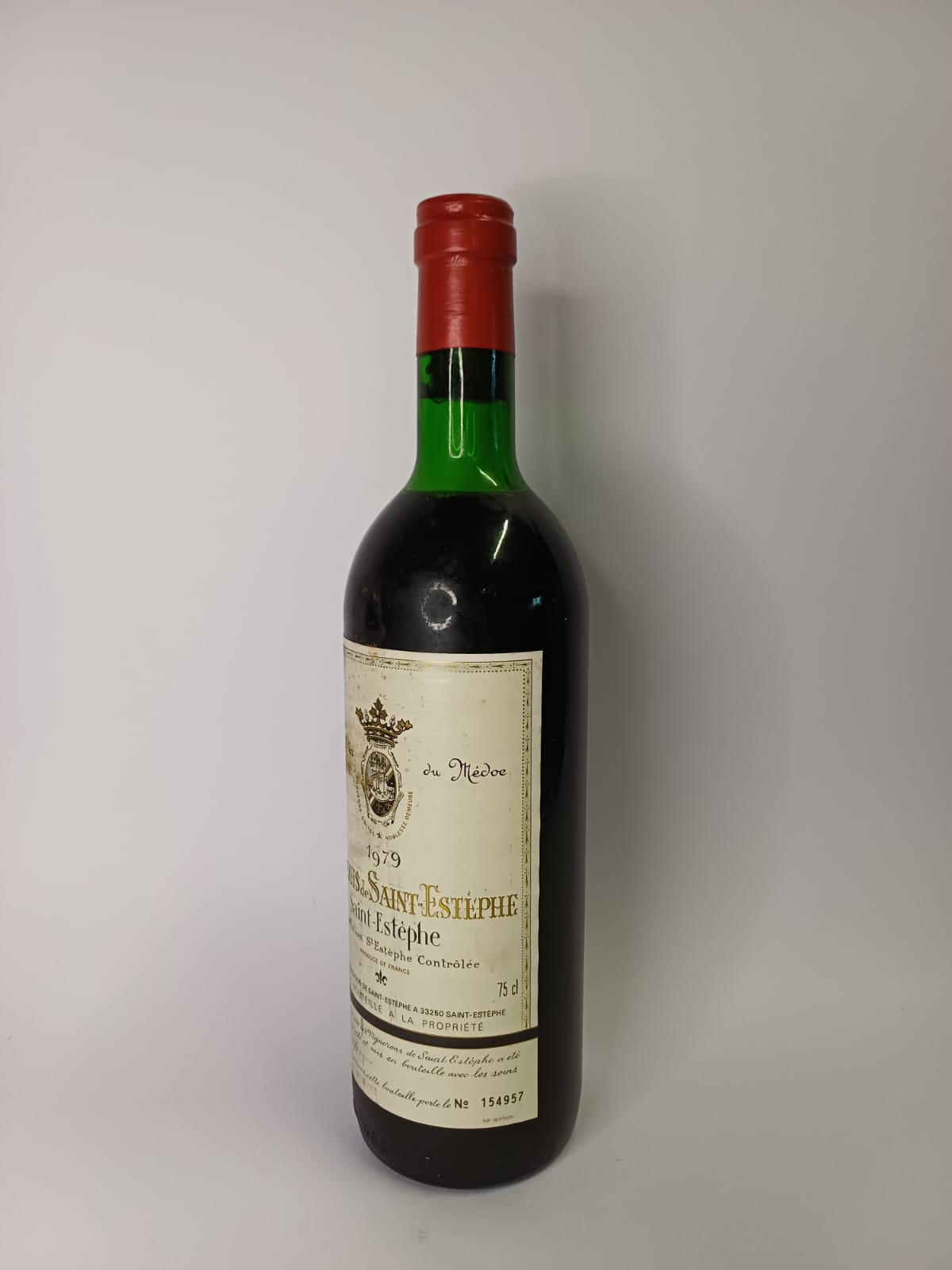 Bouteille de vin Saint-Estèphe 1979 – Marquis de Saint-Estèphe Vinaé