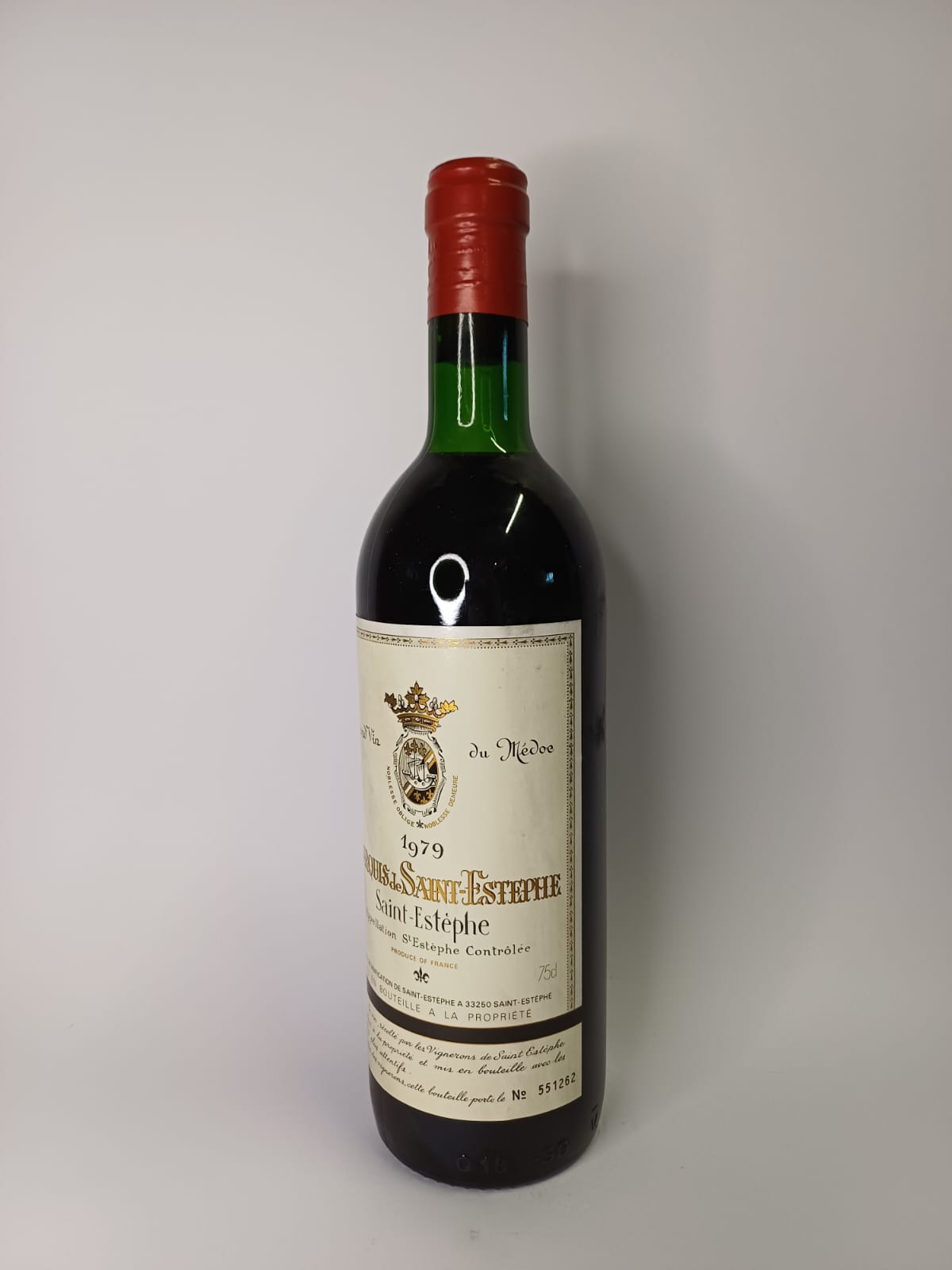 Bouteille de vin Saint-Estèphe 1979 – Marquis de Saint-Estèphe Vinaé
