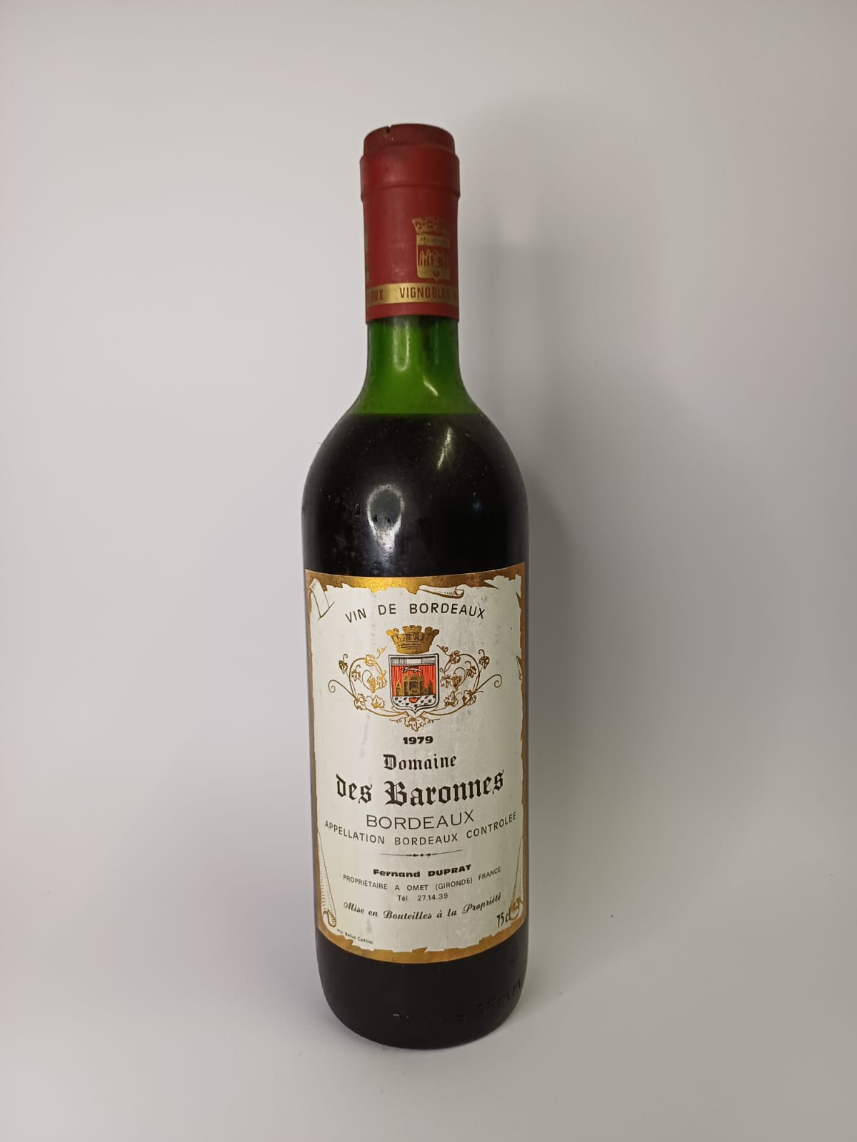 Bouteille de vin Bordeaux 1979 – Domaine des Baronnes Vinaé